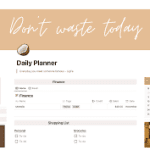 تمپلیت نوشن پلنر روزانه (تایم بلاکینگ ) - Notion Daily Planner Template