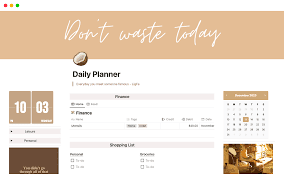 دانلود تمپلیت نوشن پلنر روزانه (تایم بلاکینگ ) - Notion Daily Planner Template 1 تمپلیت نوشن پلنر روزانه (تایم بلاکینگ ) - Notion Daily Planner Template